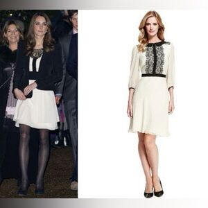 M&S 3/4 Sleeve Flare Midi Dress